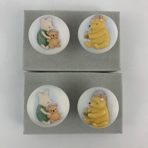 Vtg Classic Winnie The Pooh Drawer Pull Knobs Nursery Sleepy Time Michel & Co